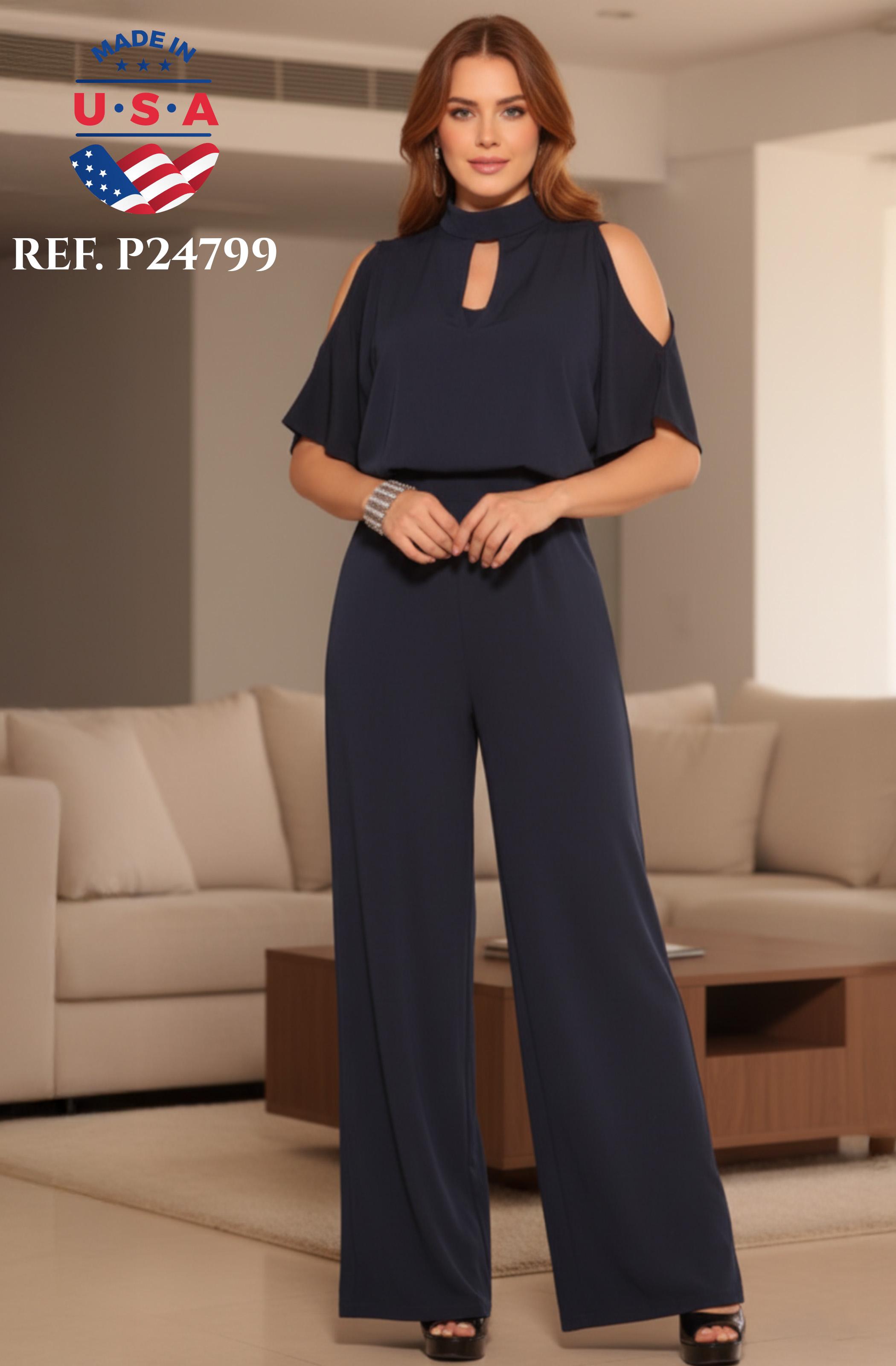 Enterizo de Moda con Mangas y hombros descubiertos, pantalón amplio y ceñido al cuerpo. Horma tu Figura y Luce Fantástica